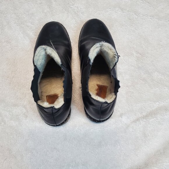 Ugg Black Leather Cavalari Gothic Biker Luxury Punk Moto Pull On Ankle Boots 8 - Picture 6 of 14